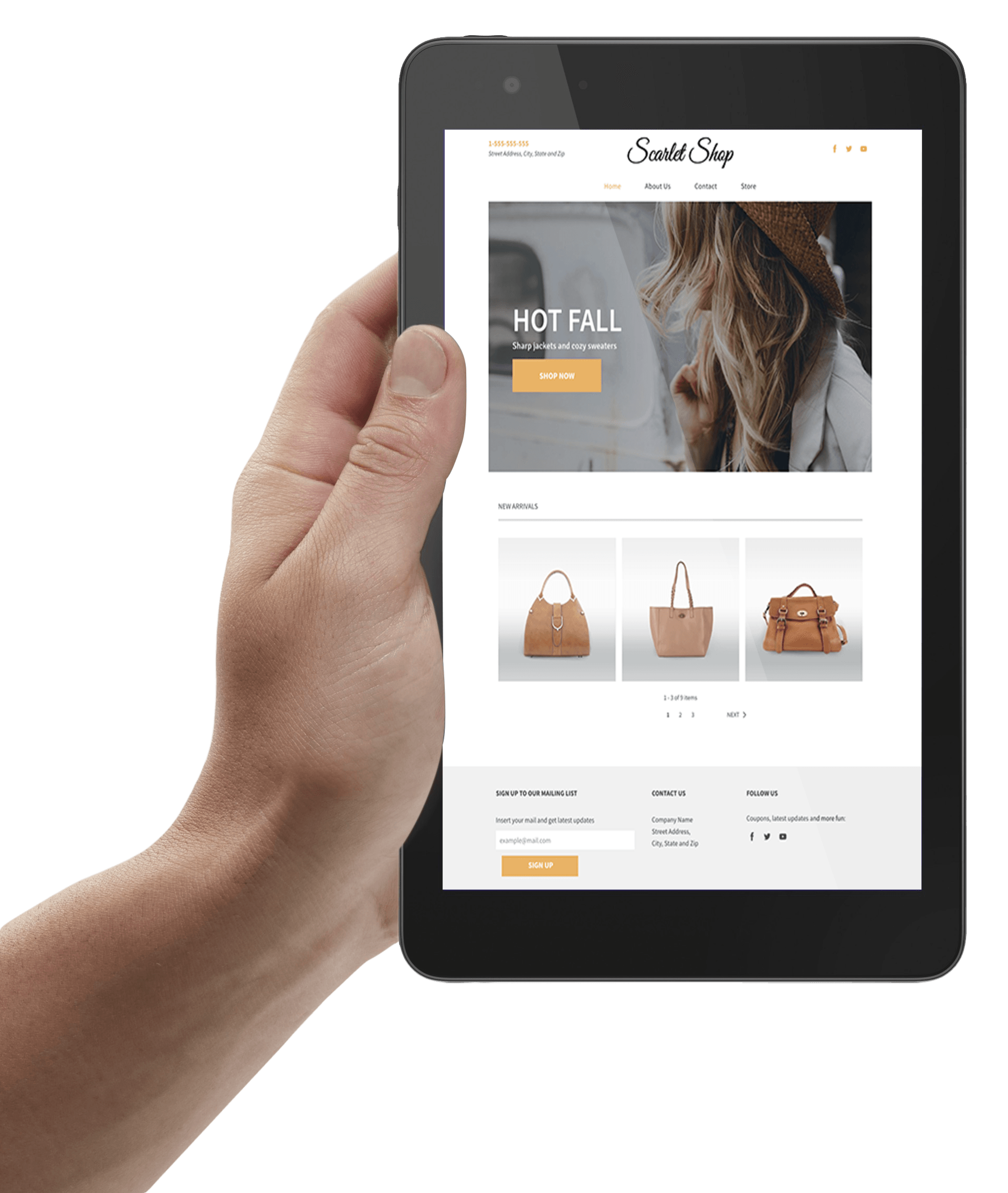 Tablet Optimized Ecommerce Website