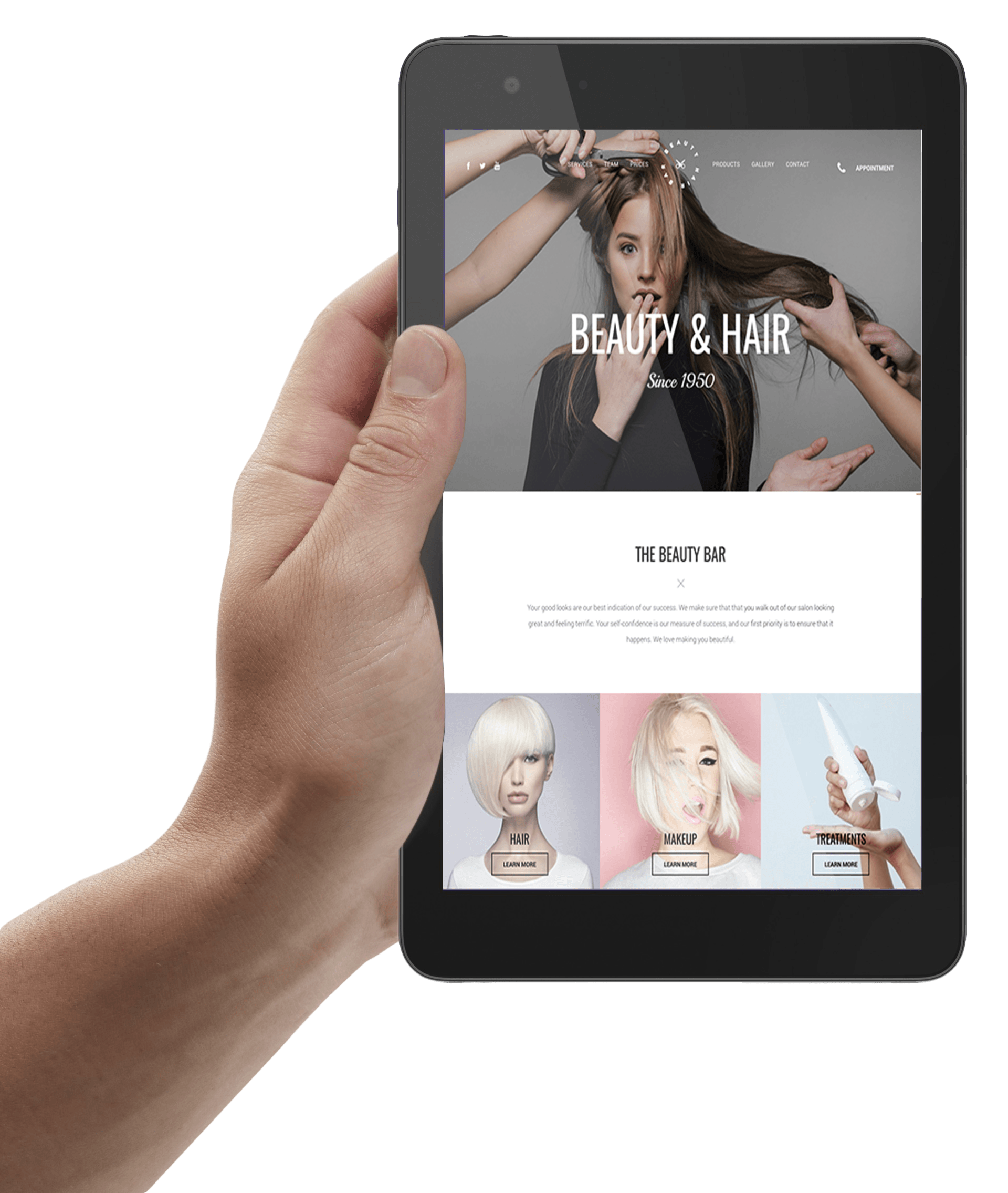 Tablet Optimized Hair Website