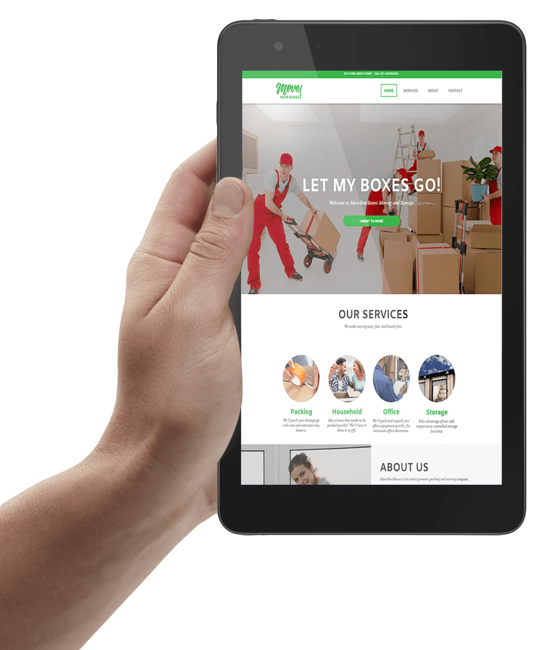 Tablet Optimized Moving Company Website