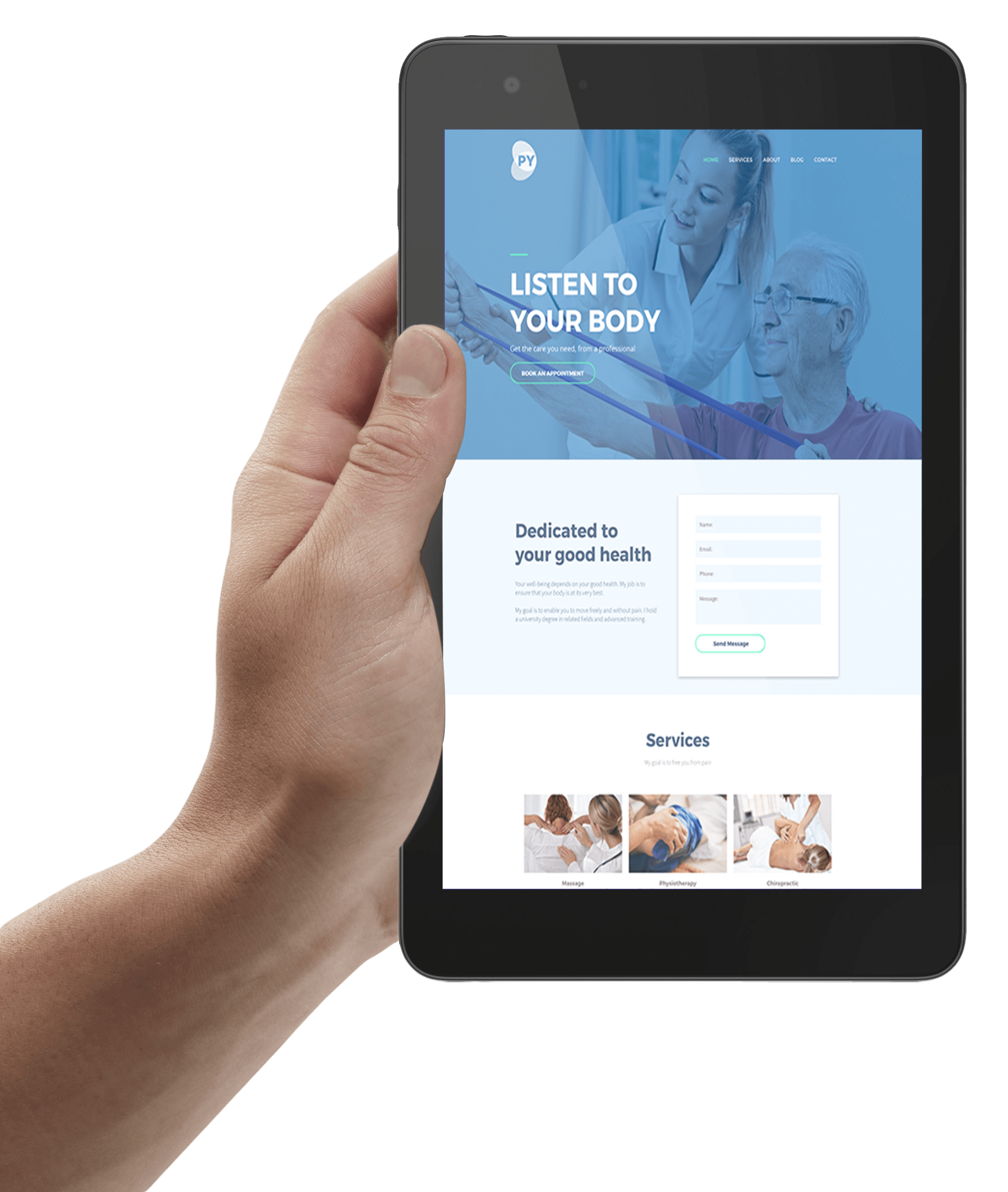 Tablet Optimized Physiotherapist Website