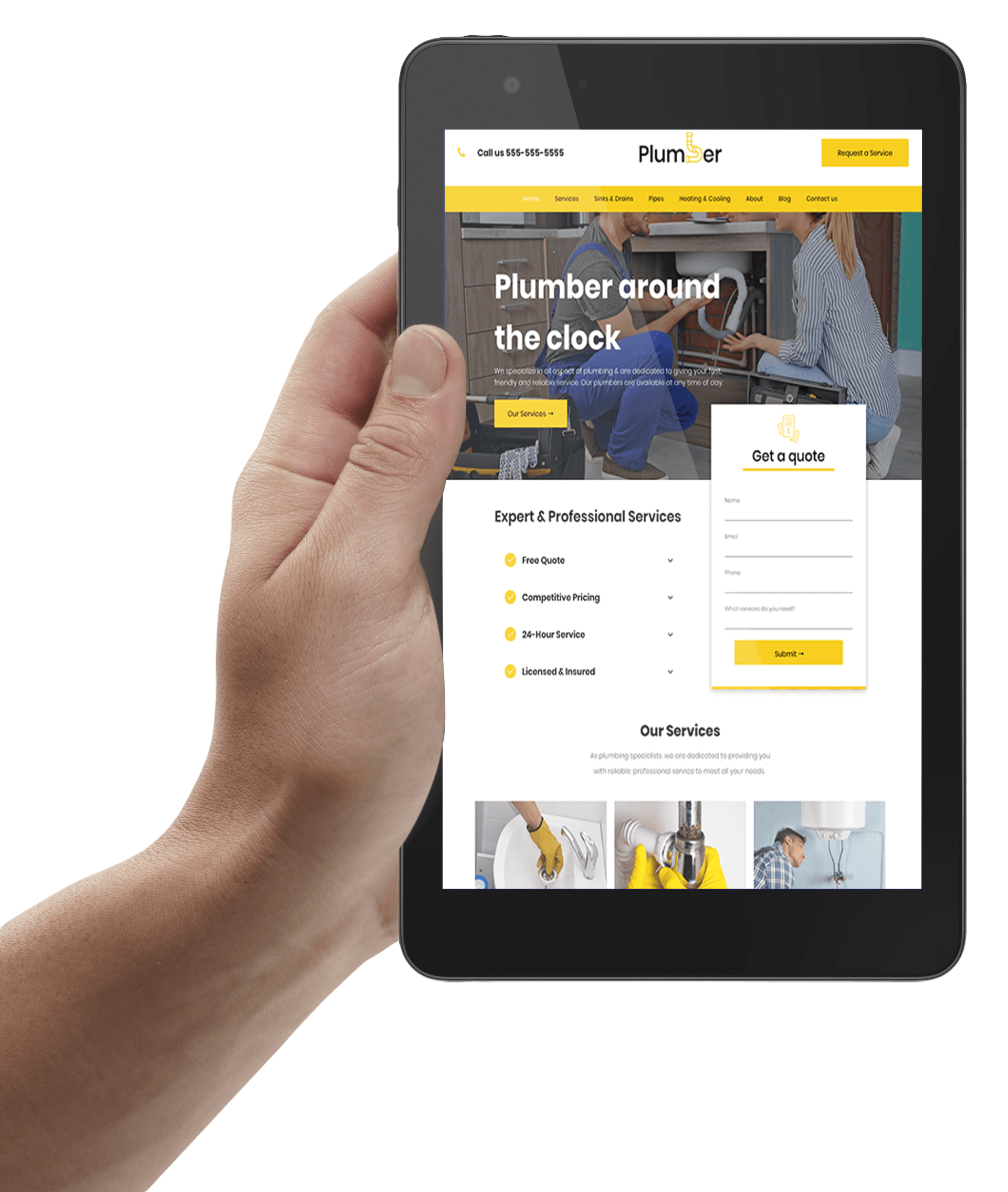 Tablet Optimized Plumber Website