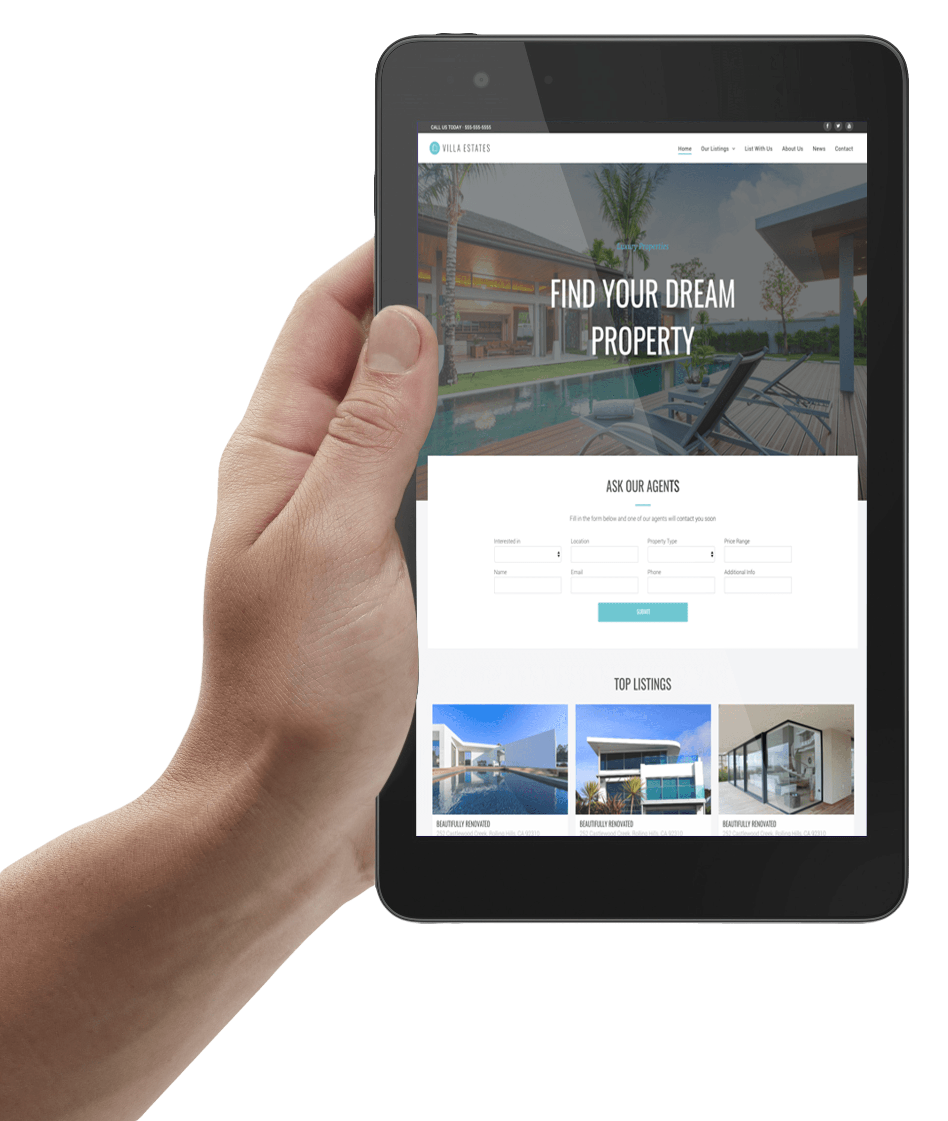 Tablet Optimized Real Estate Website