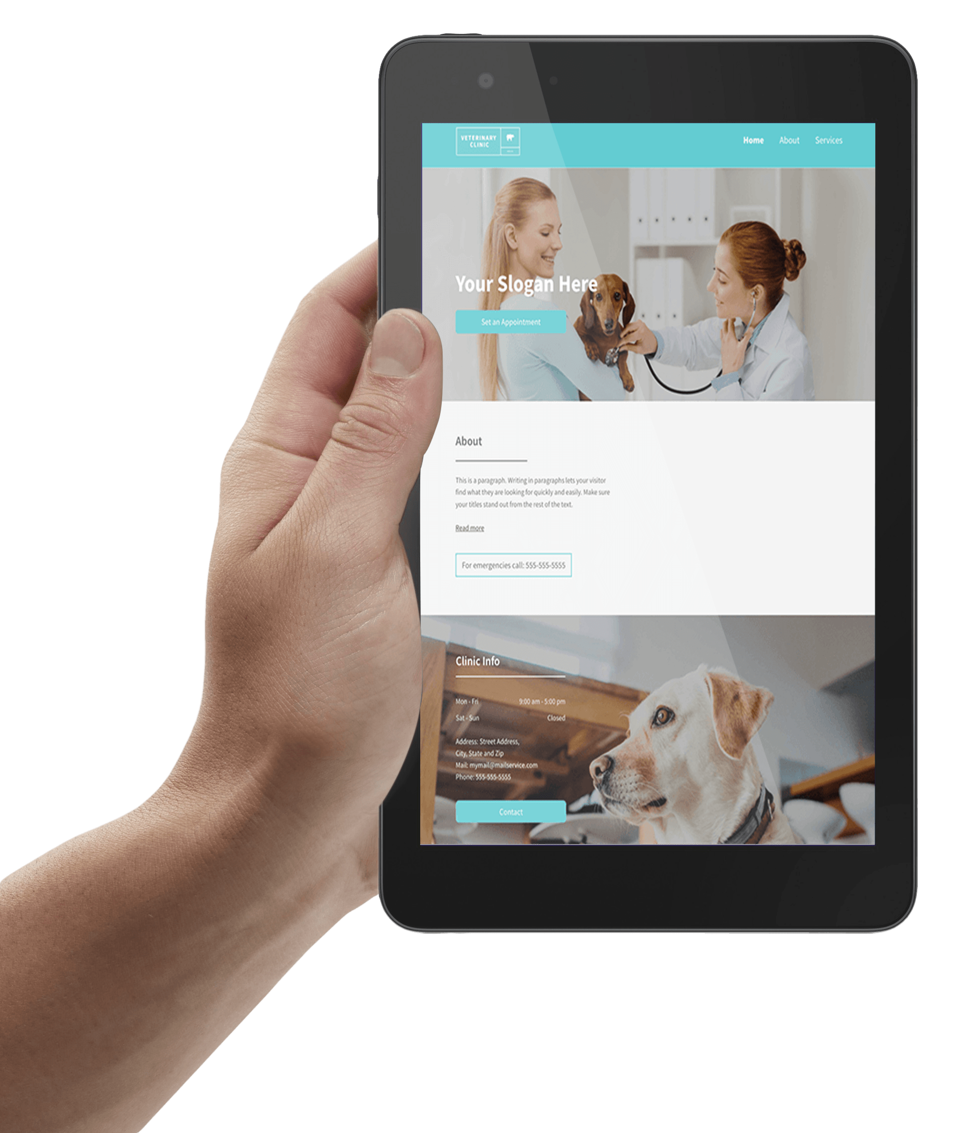 Tablet Optimized Veterinary Website