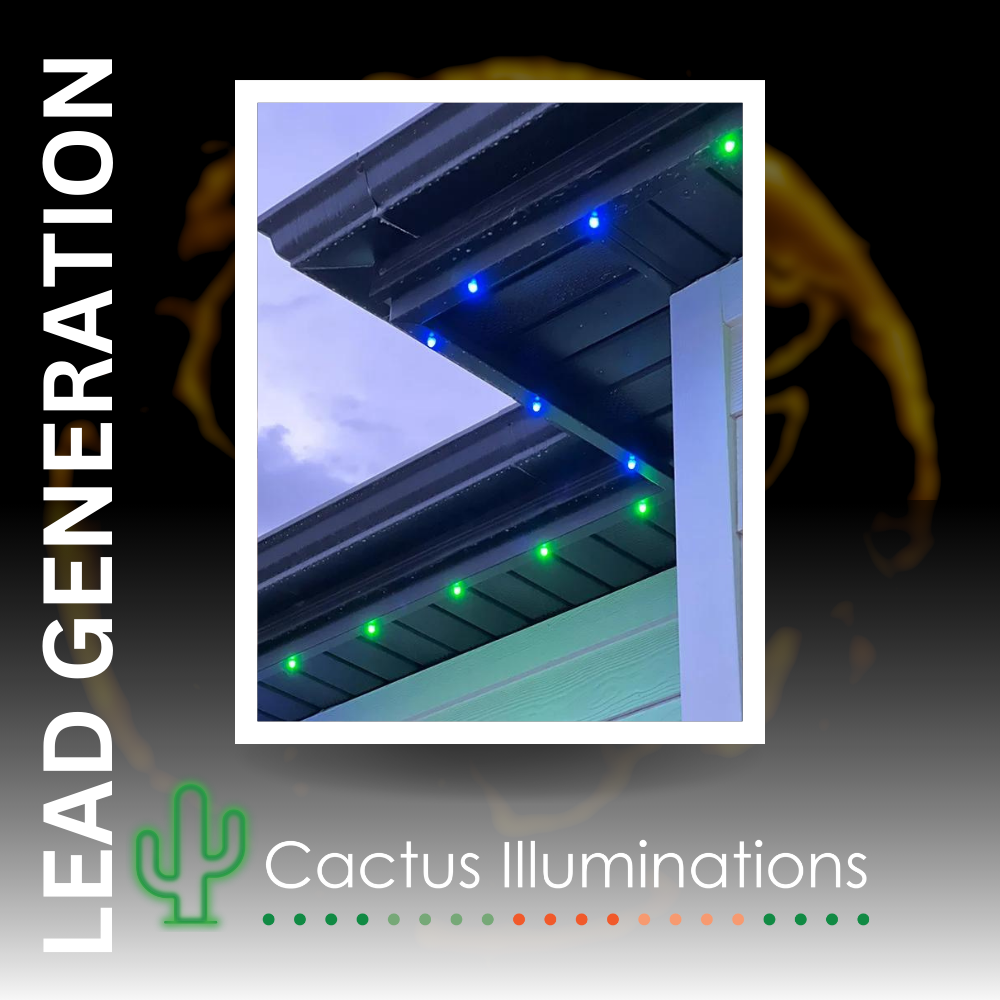 A picture of a house with cactus illuminations written on the bottom