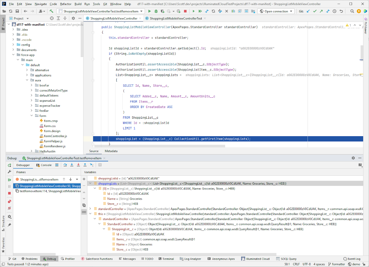 Code editor depicting Illuminated Cloud IDE interface