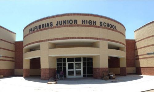 The entrance to falfurrias junior high school