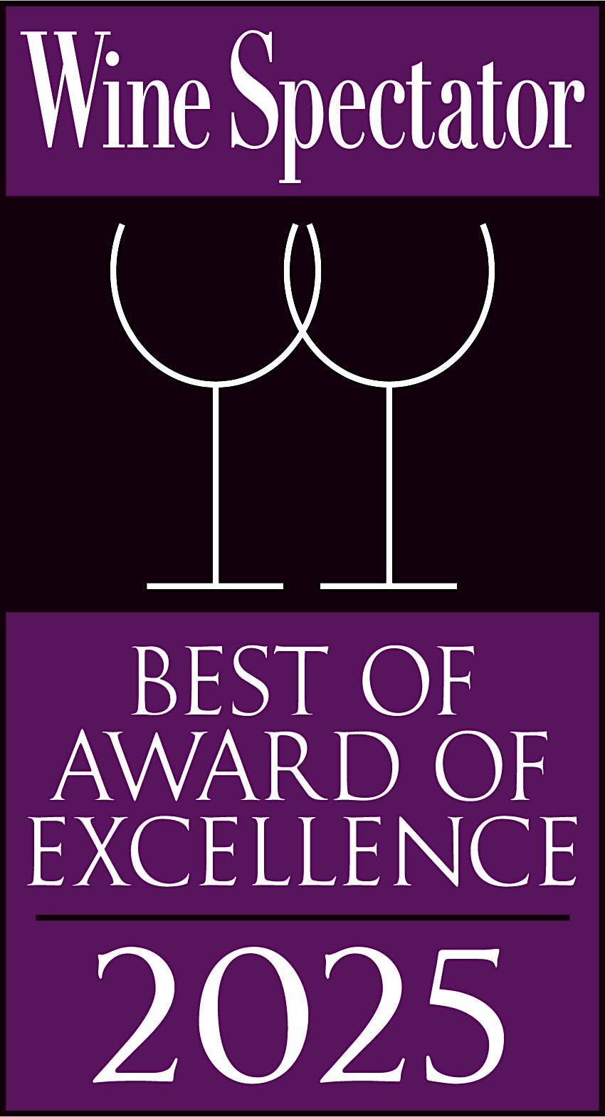A wine spectator best of award of excellence logo for 2022