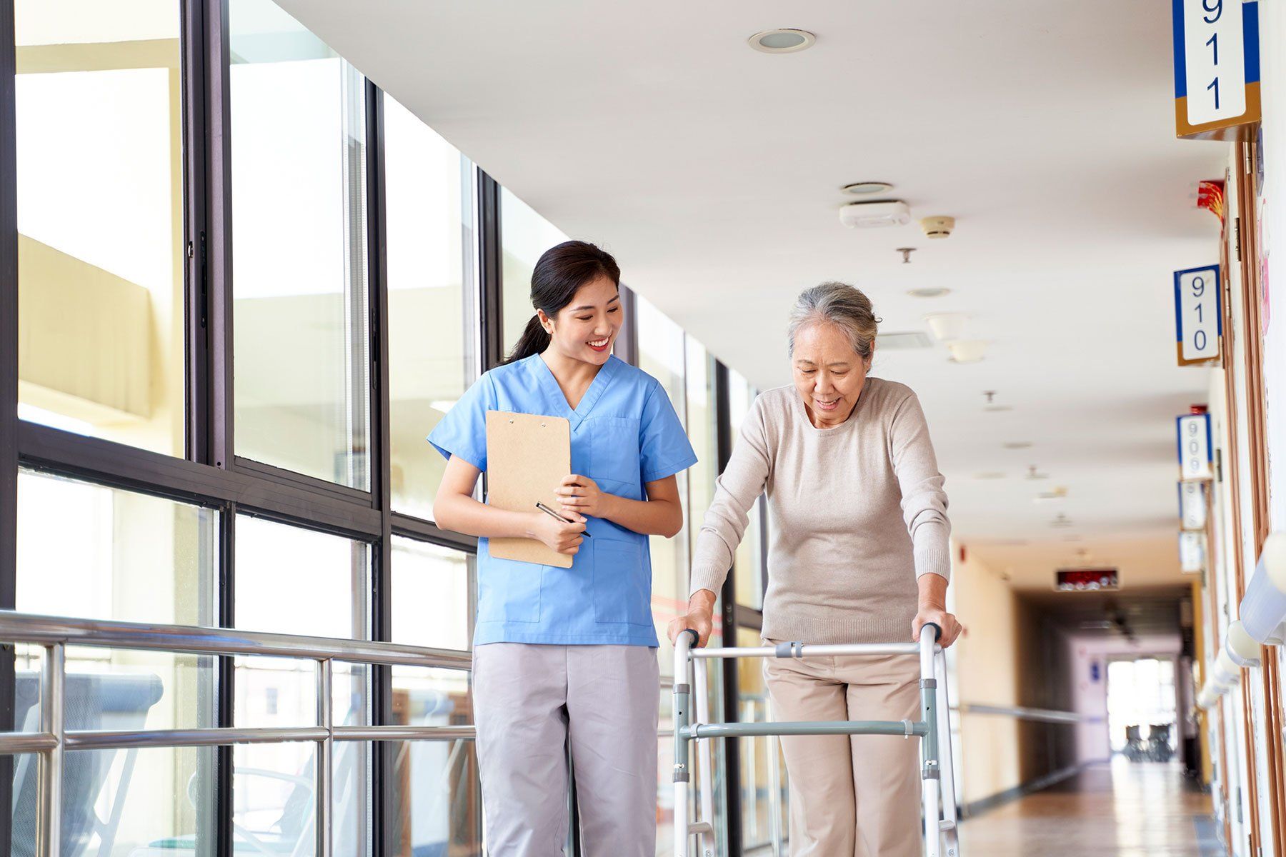 Old Patient Walking in Rehabilitation Center — West Palm Beach, FL — Right Care Solutions