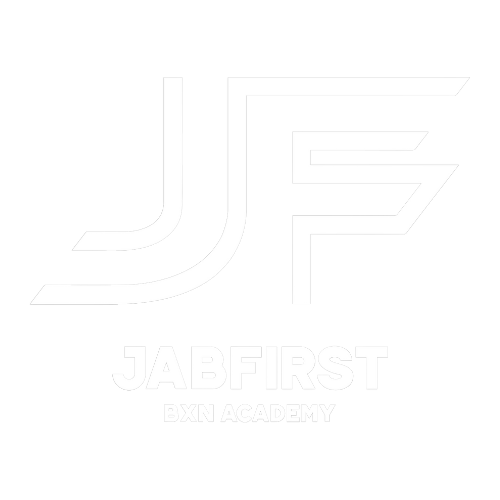 A white logo with a j and f on a white background.