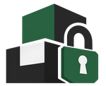 Black and green padlock icon with keyhole, symbolizing security or privacy