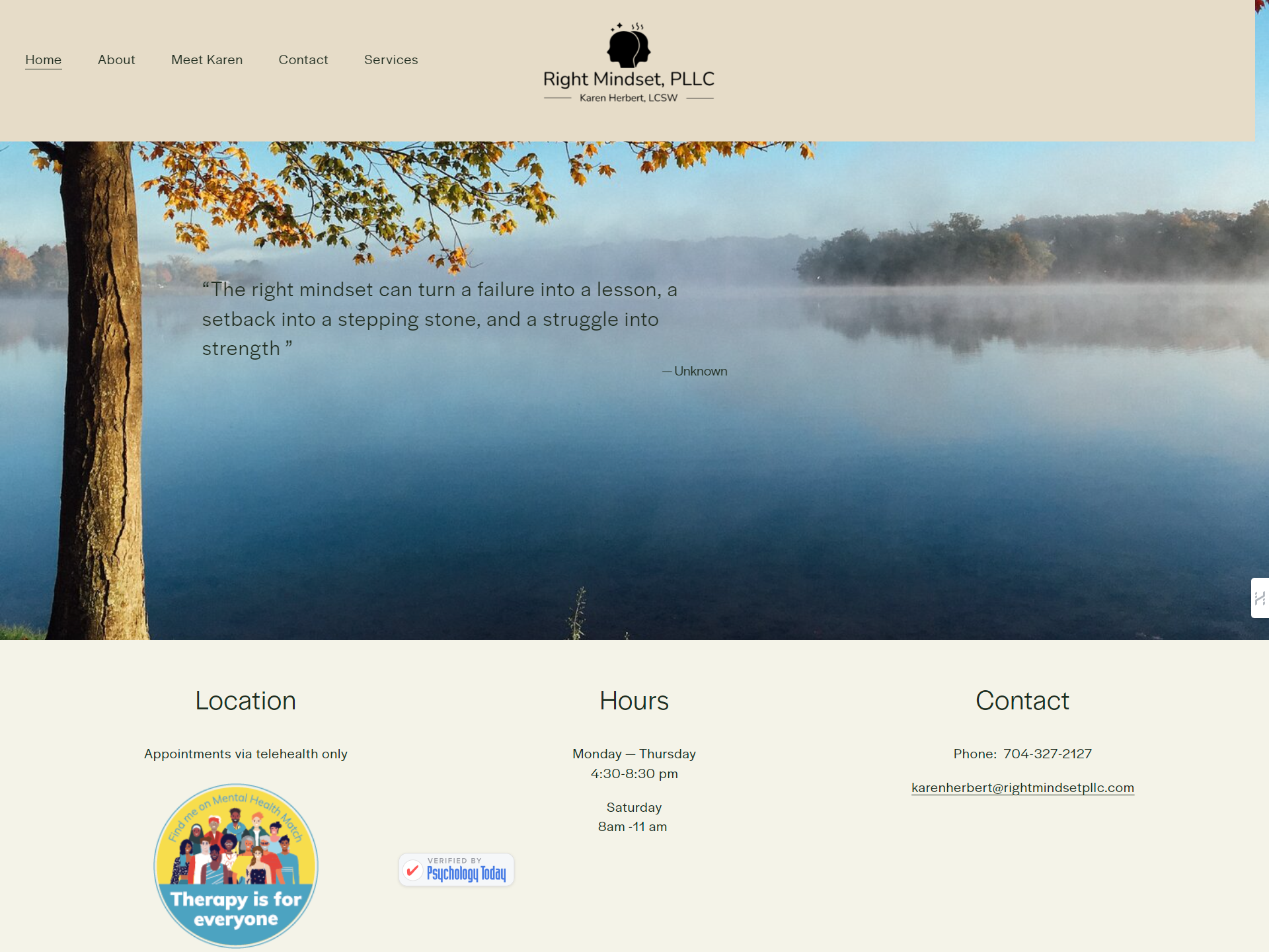 A website with a tree and a lake on it.