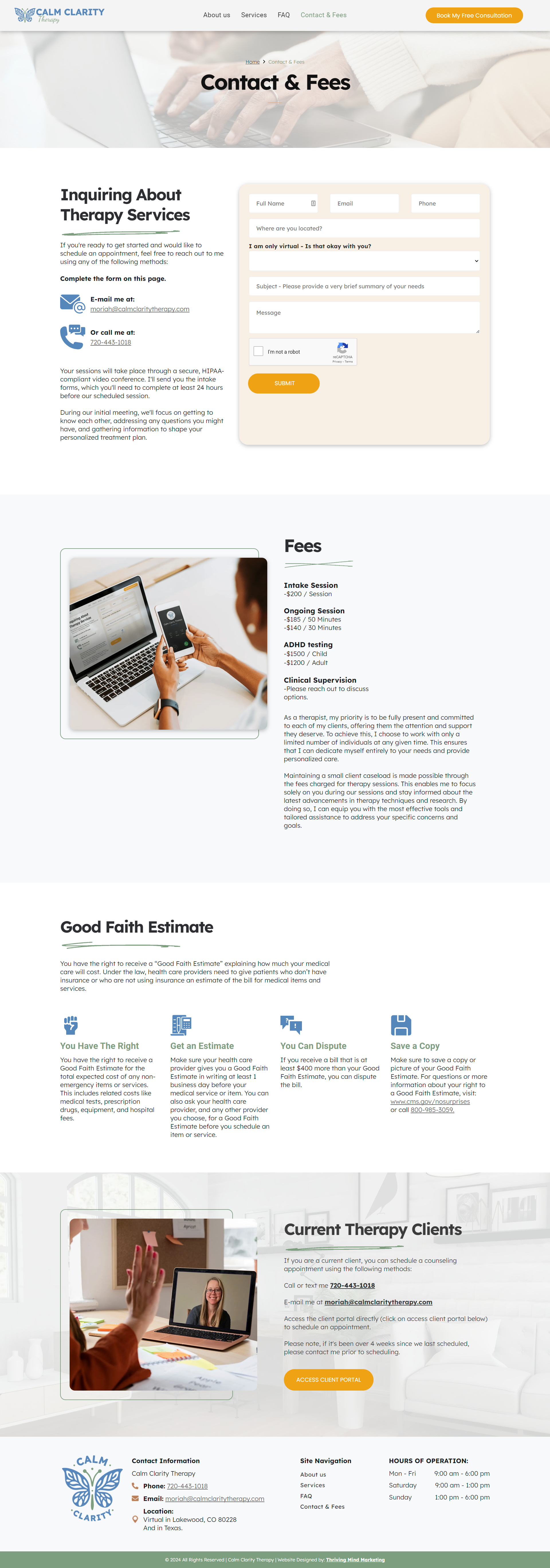 A screenshot of a landing page for a website.