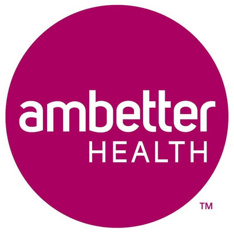 The ambetter health logo is in a pink circle
