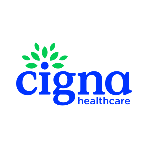 A blue and green logo for cigna healthcare