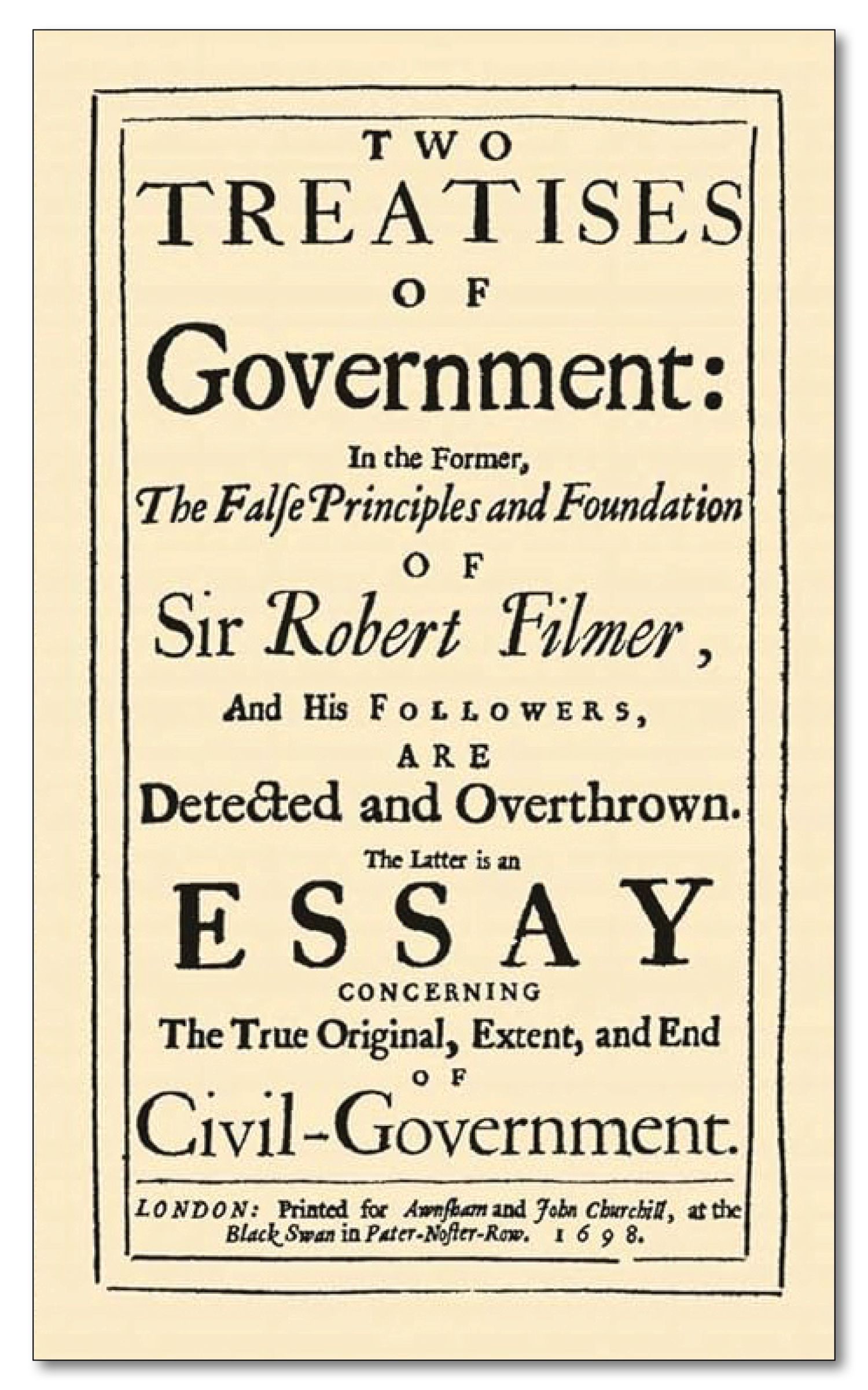 Two Treatises on Government by Locke (1689)