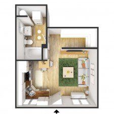 COURTYARD STUDIO 346 SQ FT