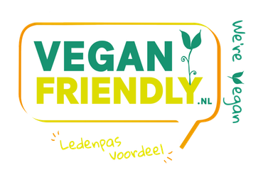 Vegan Friendly label, we're vegan, ledenpasvoordeel