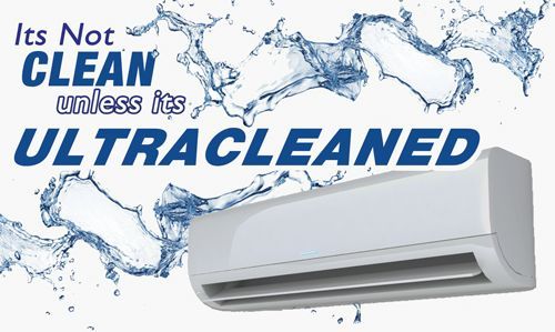 A Picture of an Air Conditioner With Water Splashing Around It — FVS Airconditioning & Electrical Pty Ltd in Ryan, QLD