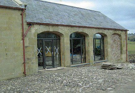 Stone paved driveway
