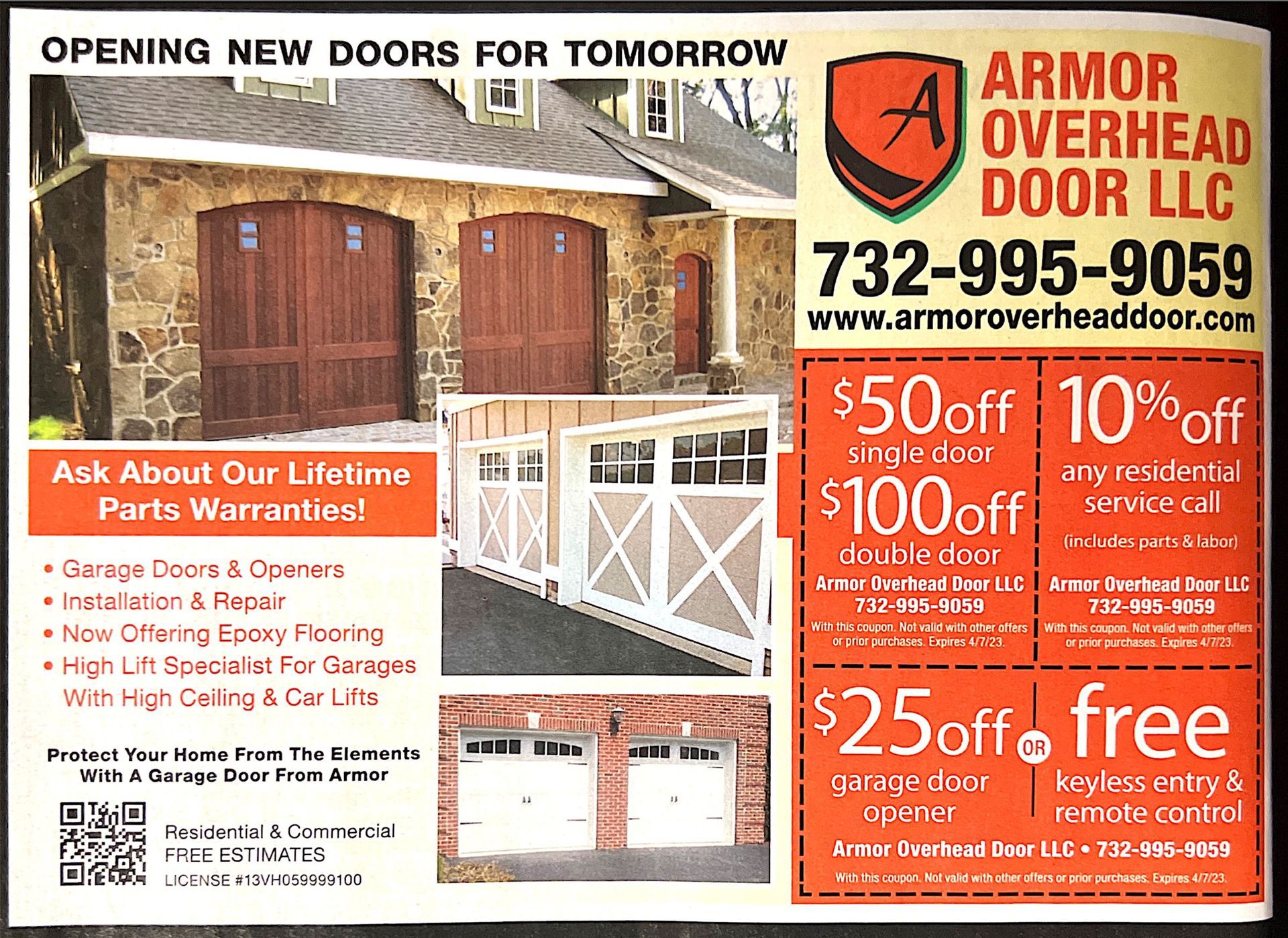 Reliable garage door opener for Freehold Township, NJ