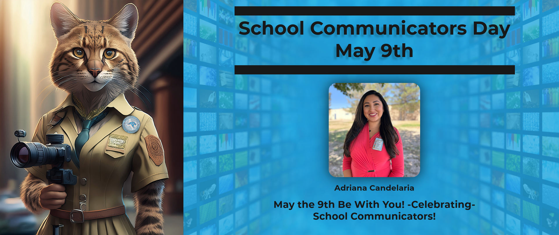 A poster for school communicators day on may 9th