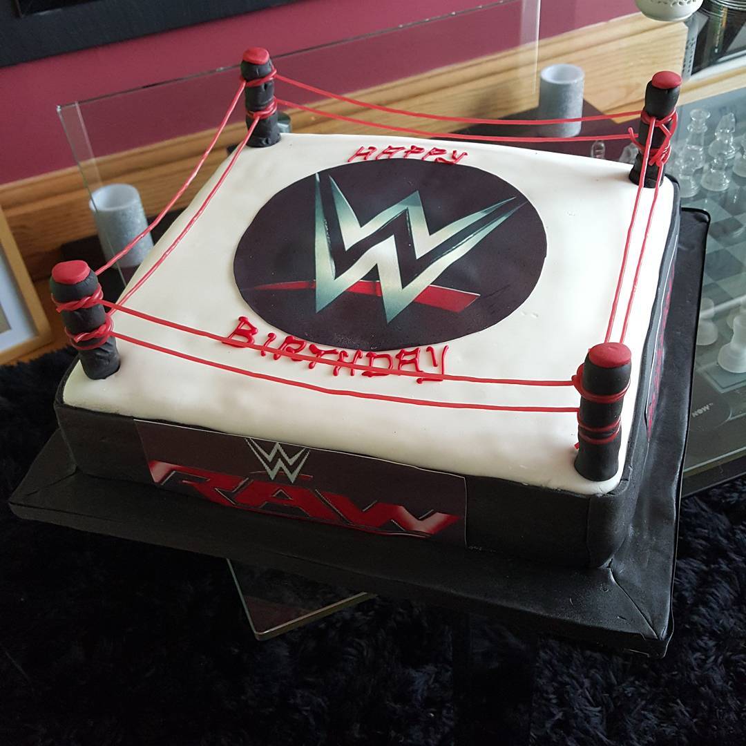 wrestling themed birthday cake