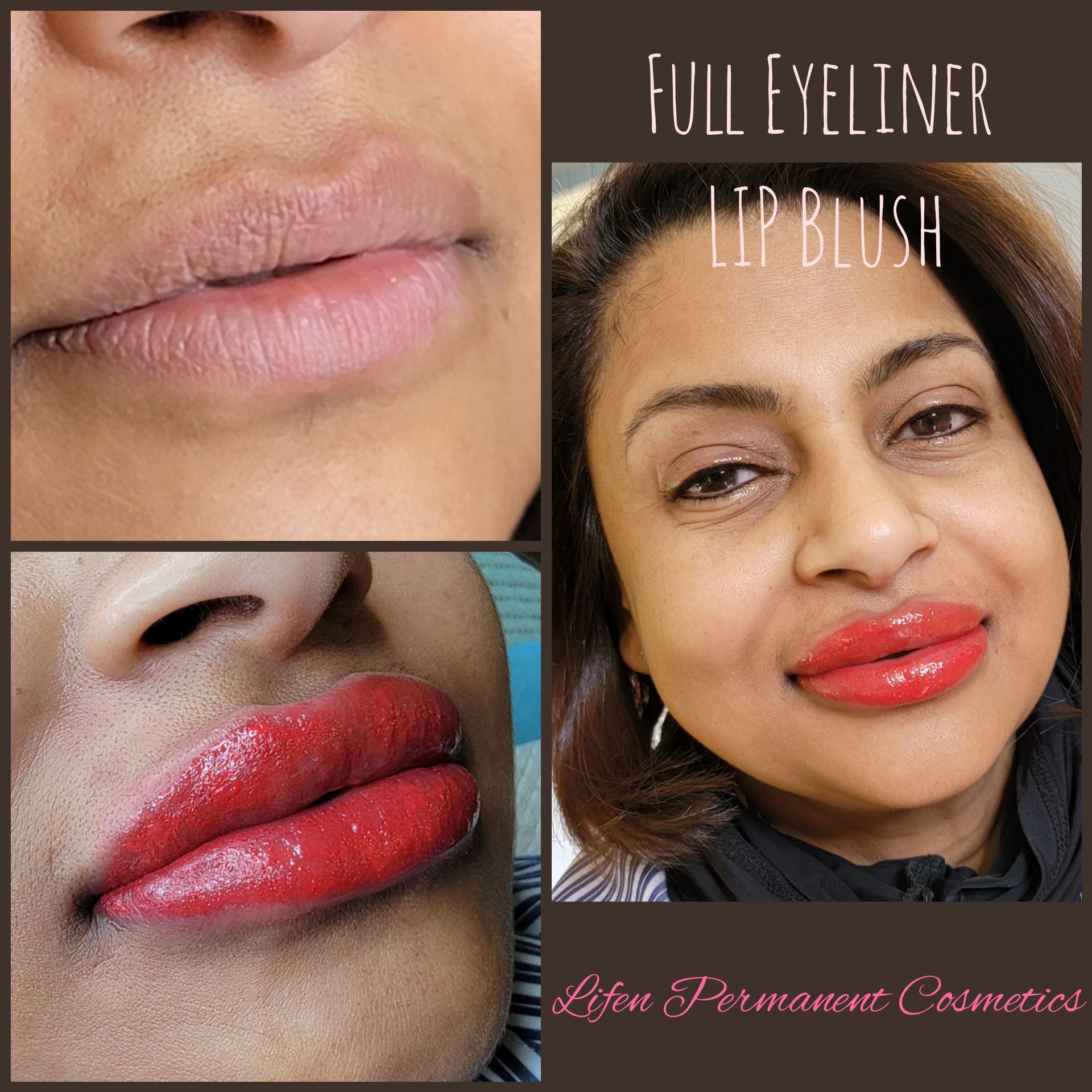 Full eyeliner lip blush by life permanent cosmetics