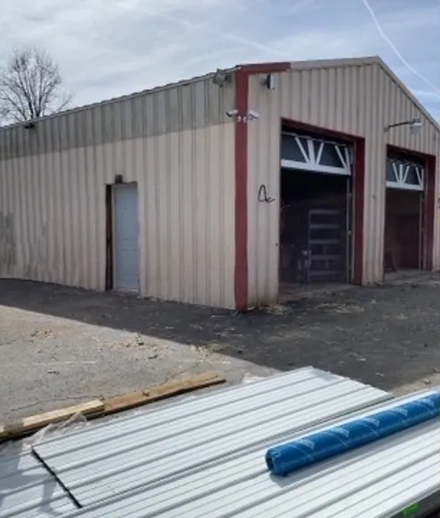 Large Metal Building With Two Garage Doors Is Being Built - Salineville, OH - Eastern Ohio Builders LLC