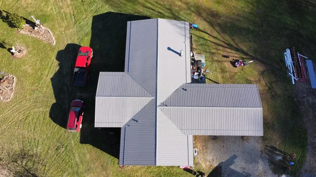 An Aerial View of A House with A Red Truck Parked in Front of It - Salineville, OH - Eastern Ohio Builders LLC
