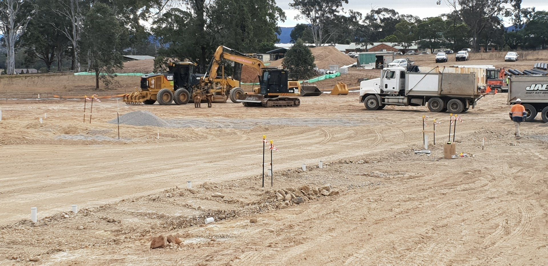 Machinery On A Road Construction Site — Land Clearing in Coopernook, NSW