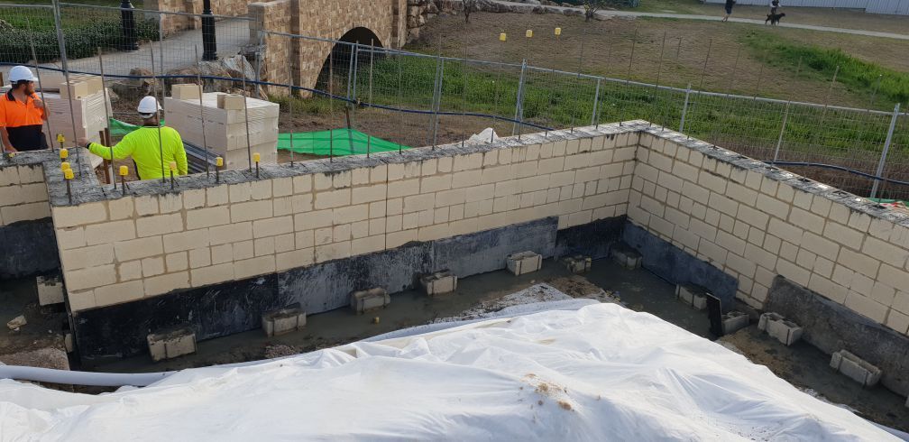 Retaining Wall In Progress — Projects in Coopernook, NSW