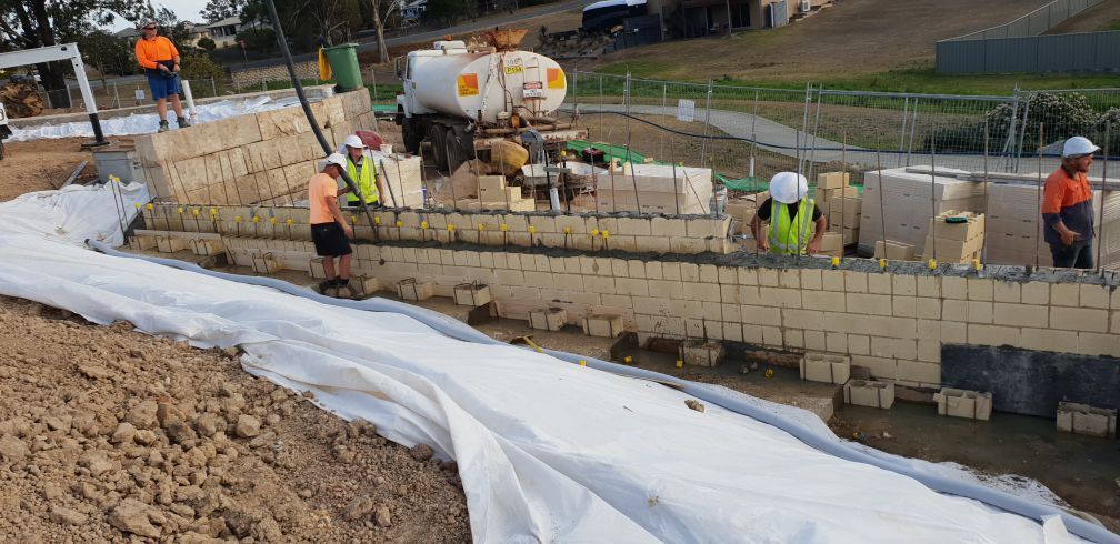 Retaining Wall In Progress — Projects in Coopernook, NSW