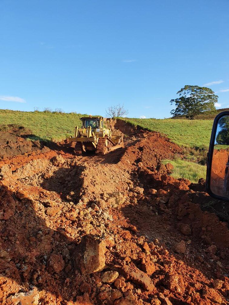 Bulldozer Clearing Red Dirt — Projects in Coopernook, NSW