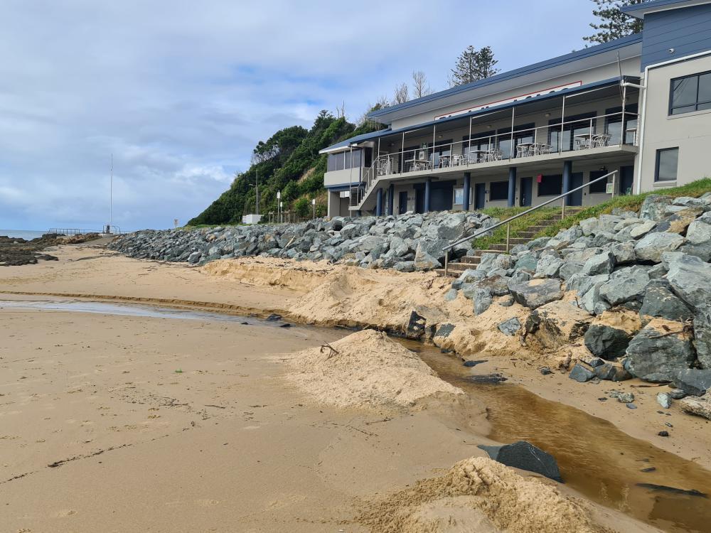 Rock Wall Beside Beach — Projects in Coopernook, NSW