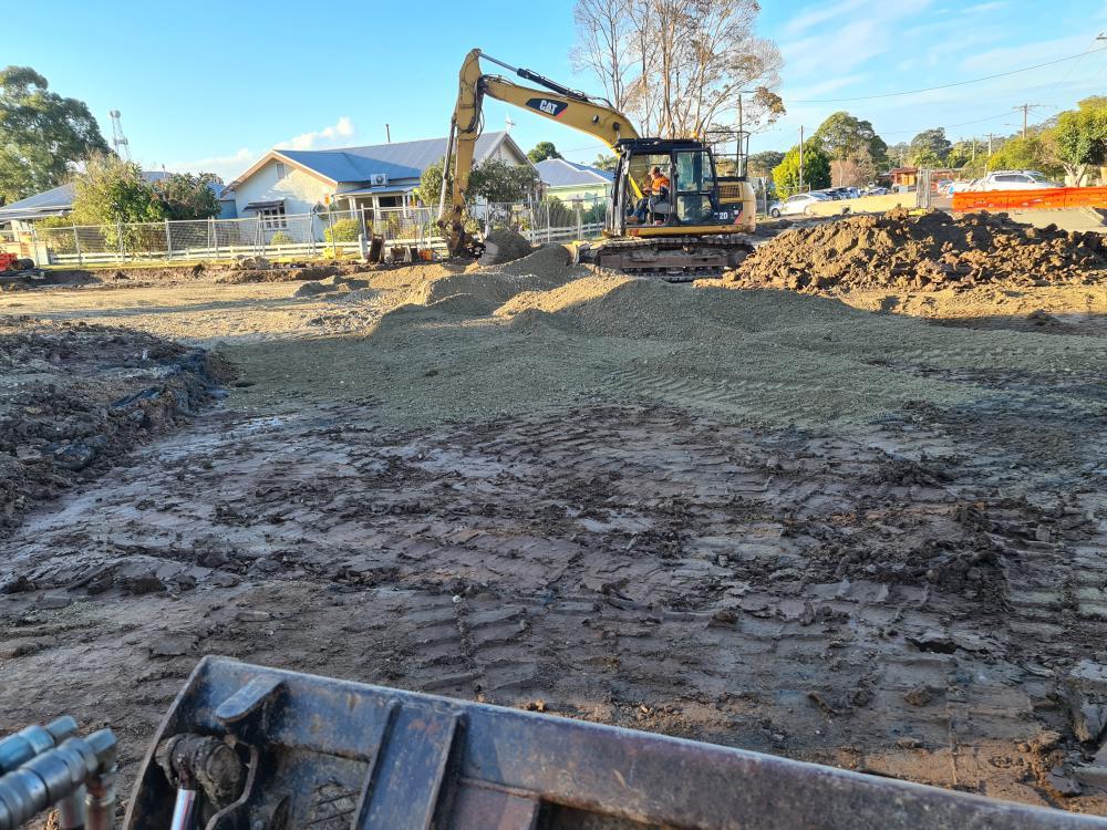 Excavator on Worksite — Projects in Coopernook, NSW