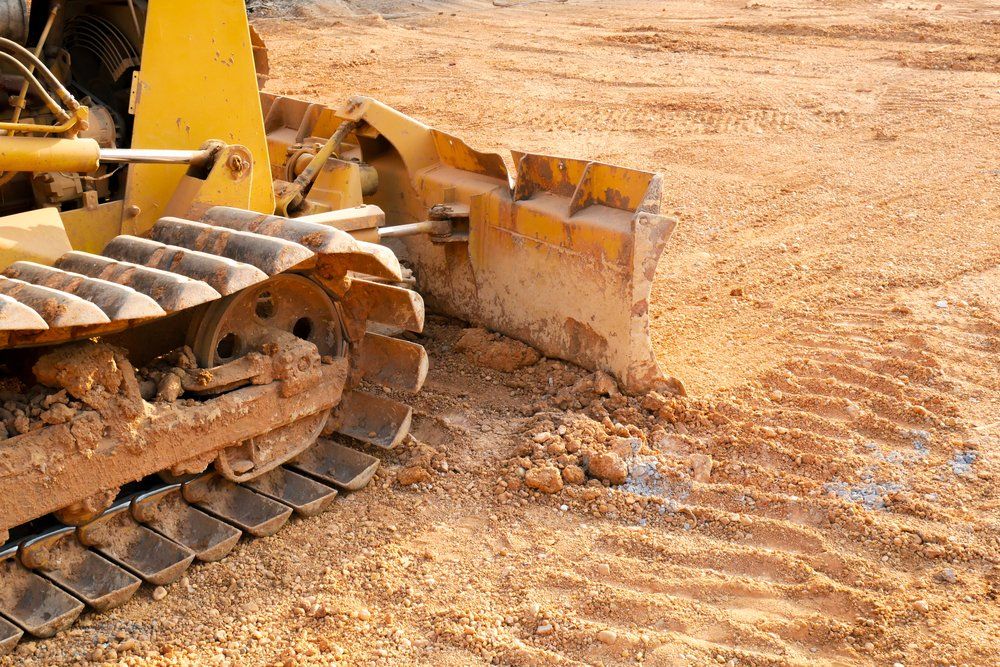 The Tractor On Construction Site — Earthmoving & Excavation in Taree, NSW