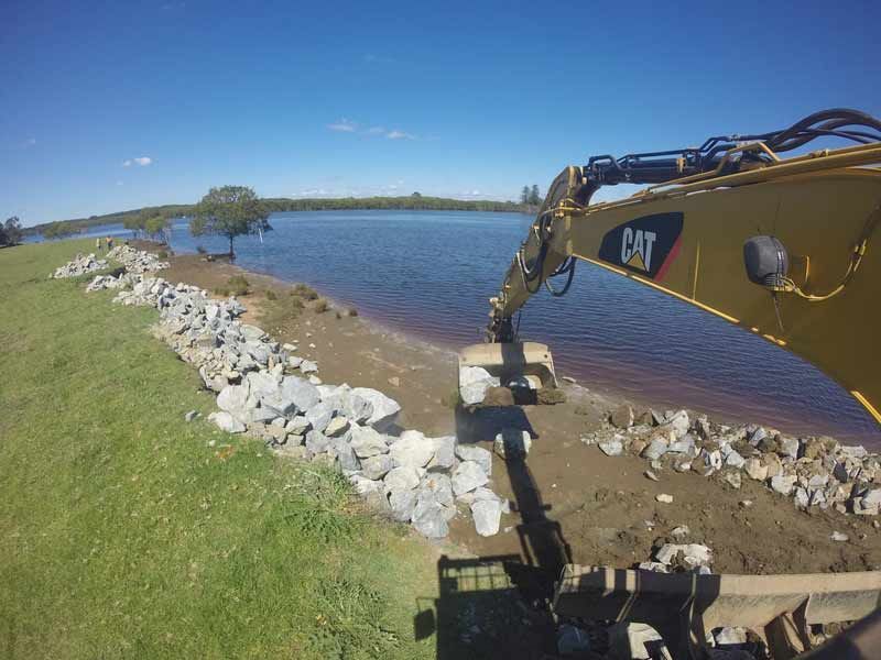 Digging Next To A River — Earthmoving & Excavation in Harrington, NSW
