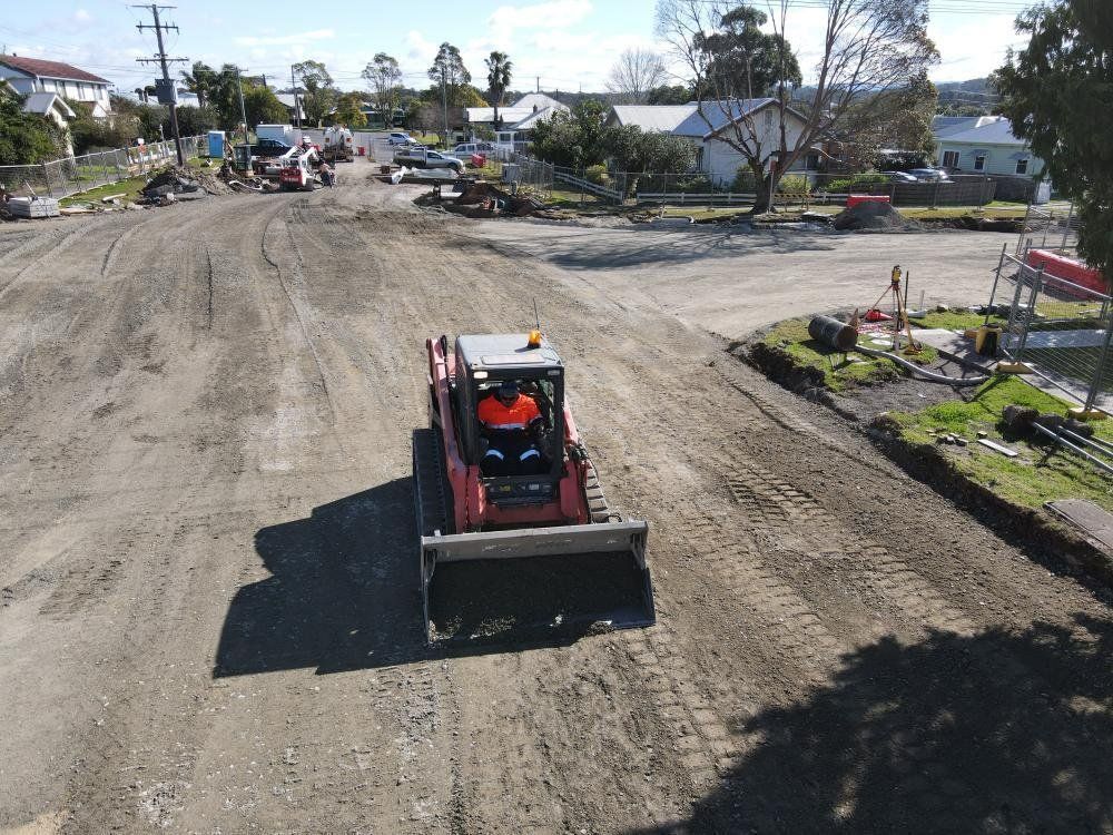 Machinery Flattening Site For Roadworks — Projects in Coopernook, NSW