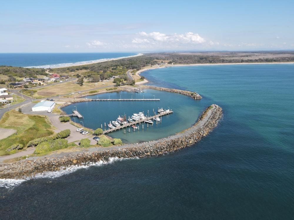Seaside Rock Wall Aerial View — Projects in Coopernook, NSW