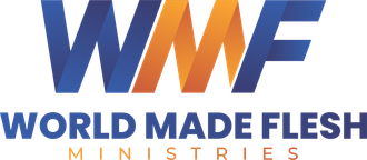 Logo for World Made Flesh Ministries: Blue 
