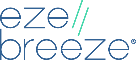 A logo for eze breeze is shown on a white background.