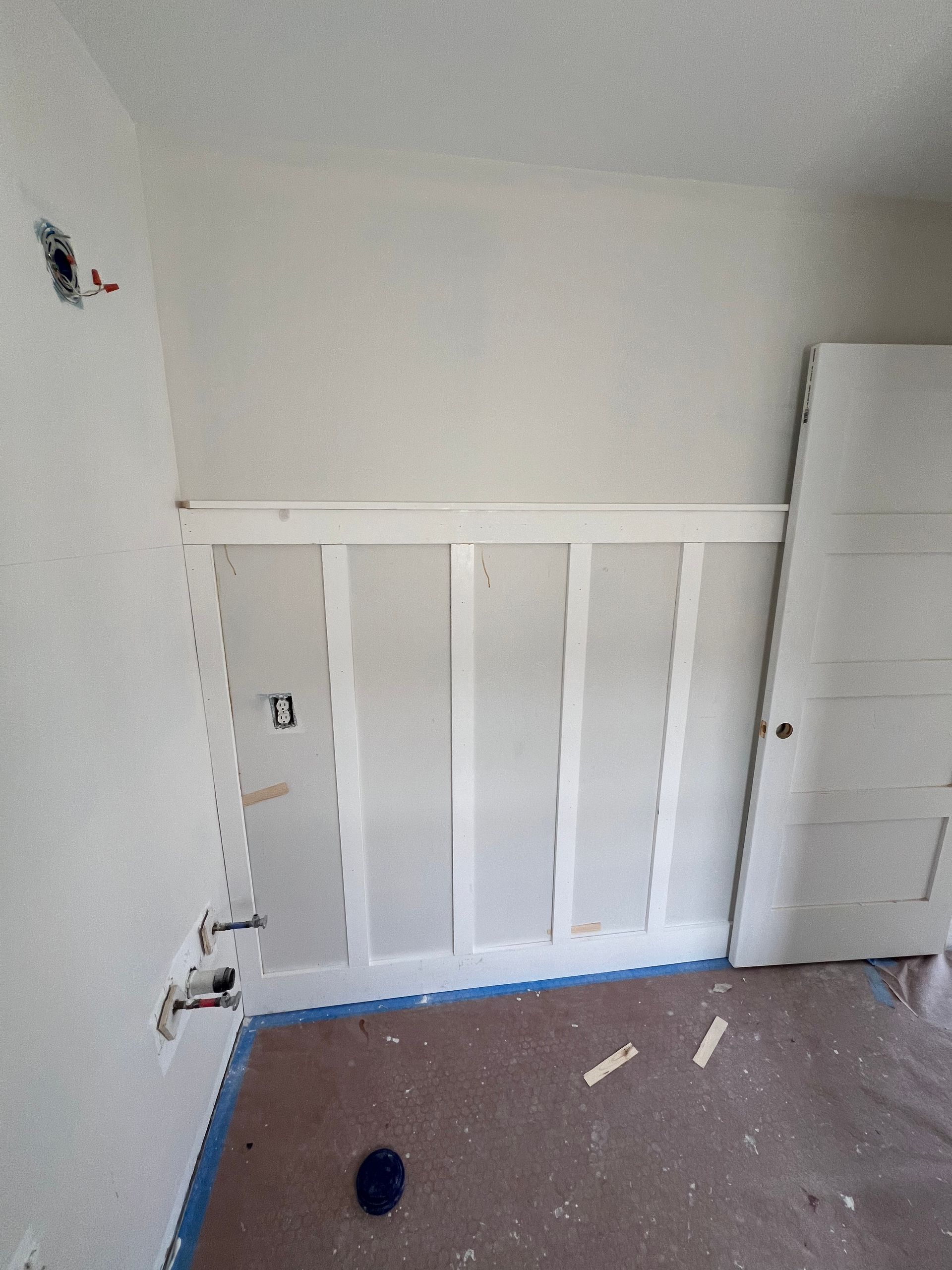 A room with white walls and a white door