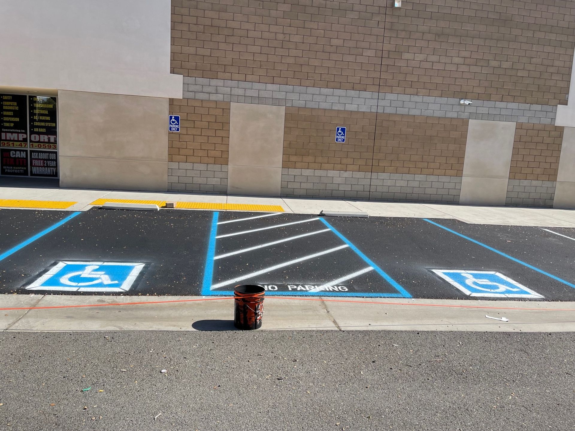 Parking lot striping completed by Pacific Asphalt Paving in Menifee CA