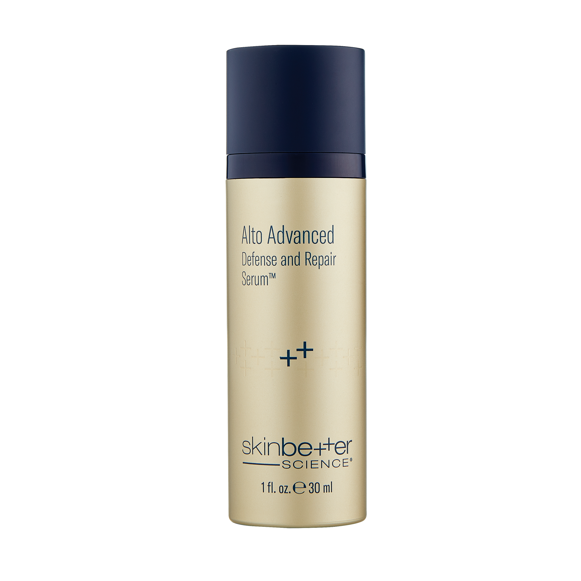 SkinBetter Science anti-aging cream bottle in gold and navy blue.