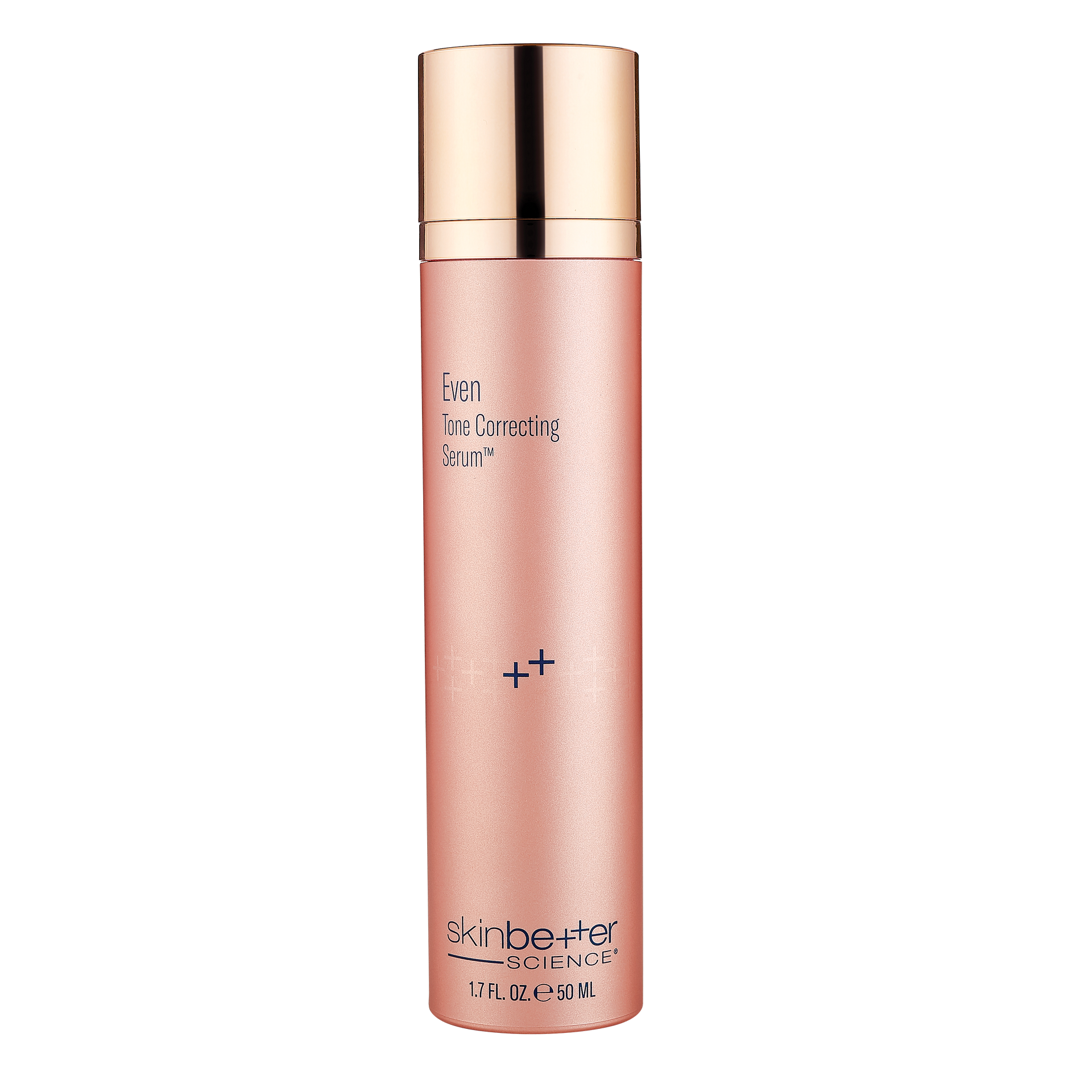 Pink Skinbetter Science Even Tone Correcting Serum bottle with a gold cap.