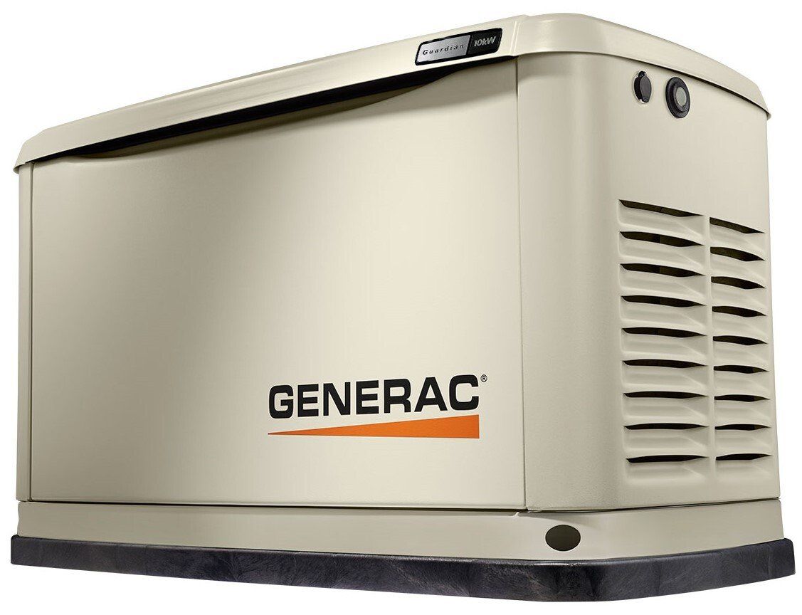 a generac generator is shown on a white background .