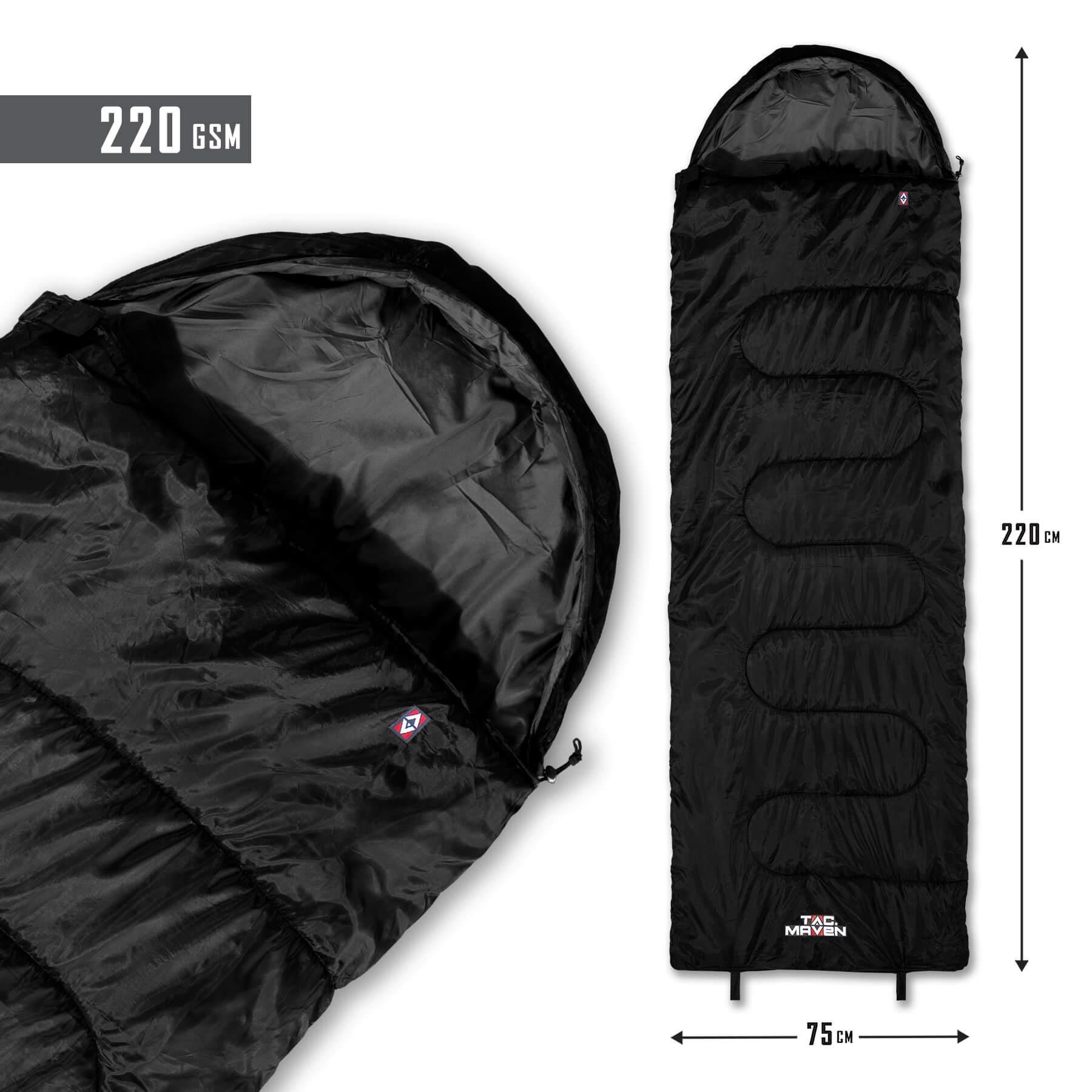 SENTINEL SLEEPING BAG 220GR/m² BLACK