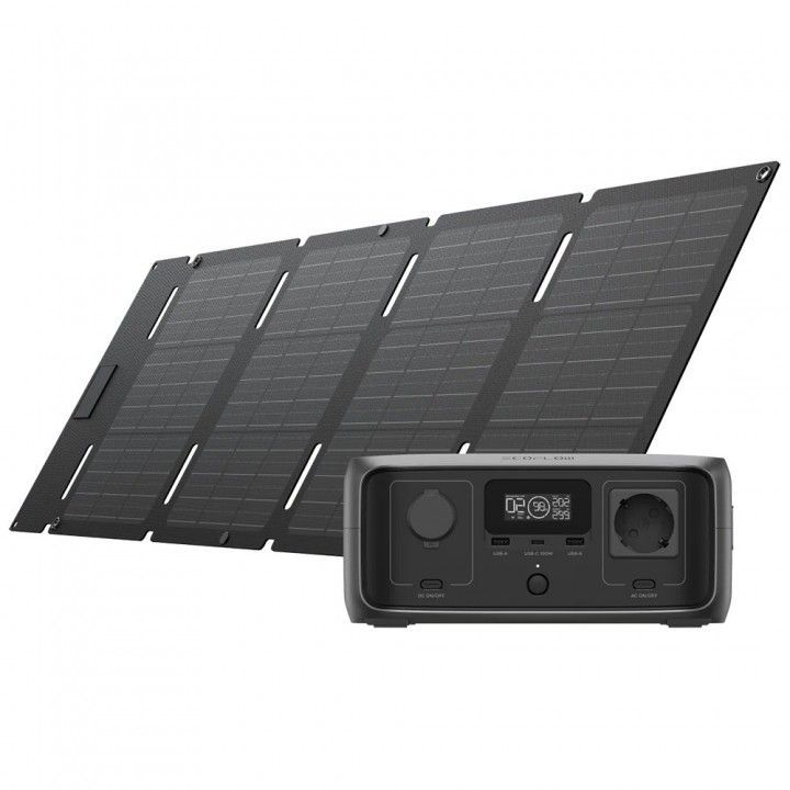 EcoFlow RIVER 3 UPS + 45W opvouwbaar zonnepaneel met USB-C