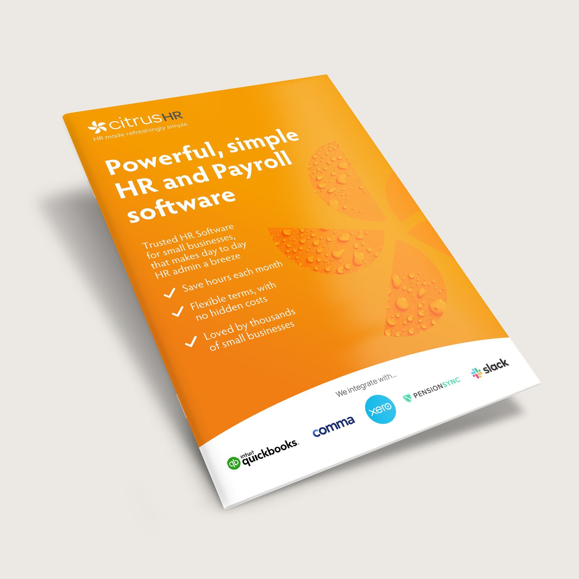 A brochure for powerful simple hr and payroll software