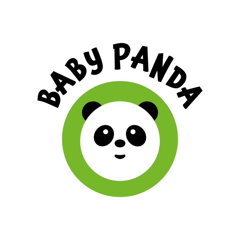 A baby panda logo with a panda in a green circle.